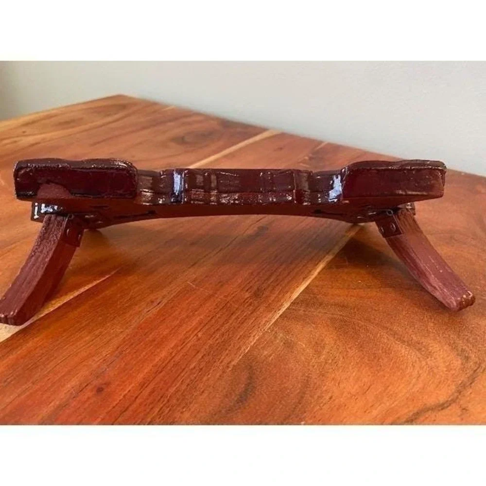 Dragon Display Stand Mahogany Easel For Plates 7.5in Vintage Tider Glass Carved